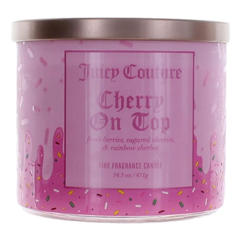 Jar of Juicy Couture 14.5 oz Soy Wax Blend 3 Wick Candle - Cherry On Top